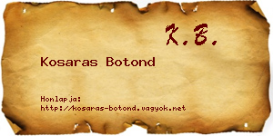 Kosaras Botond névjegykártya